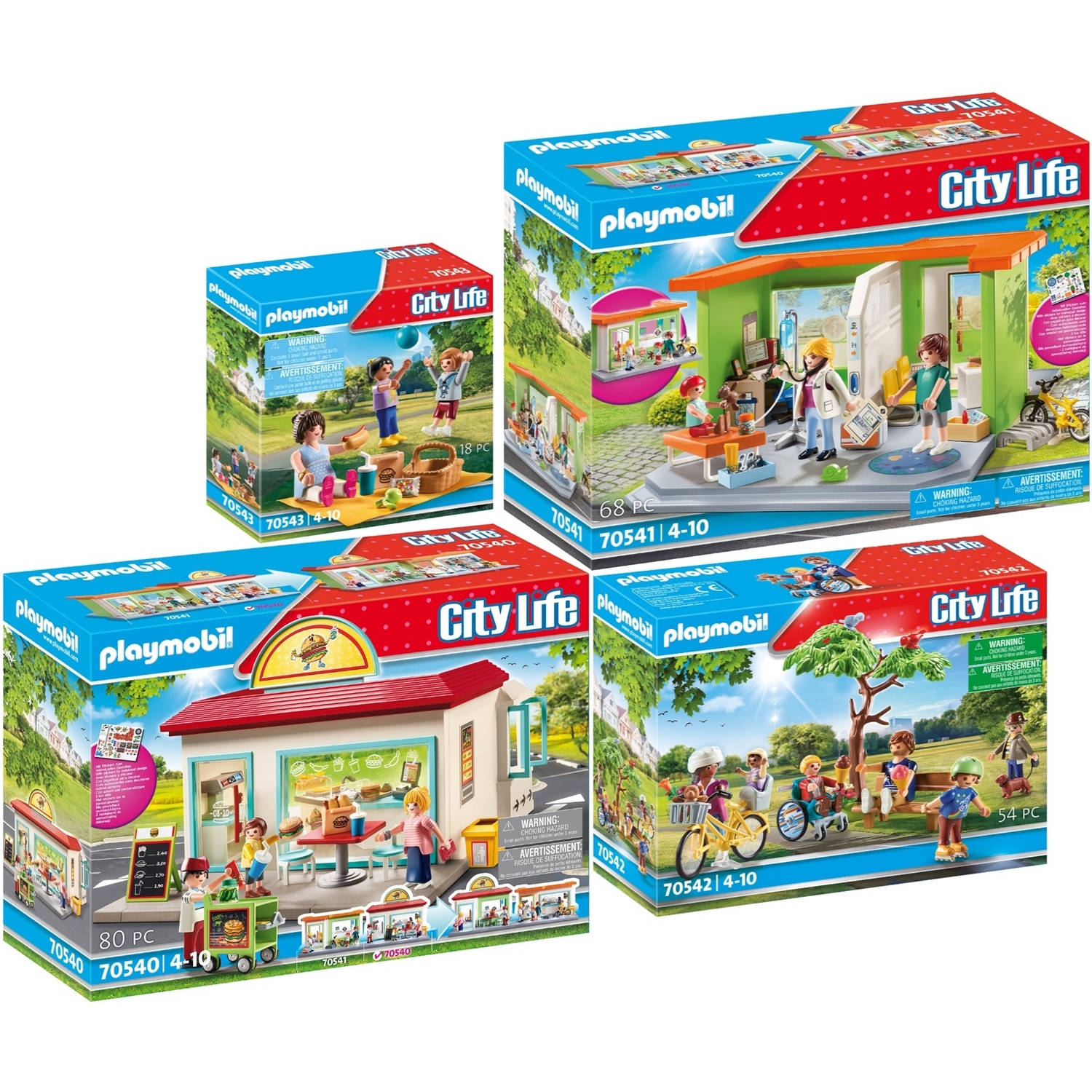 Playmobil 41 42 43 City Life 4er Set Mein Burgerladen Mein Kinderarzt Im Stadtpark Picknick Im Park