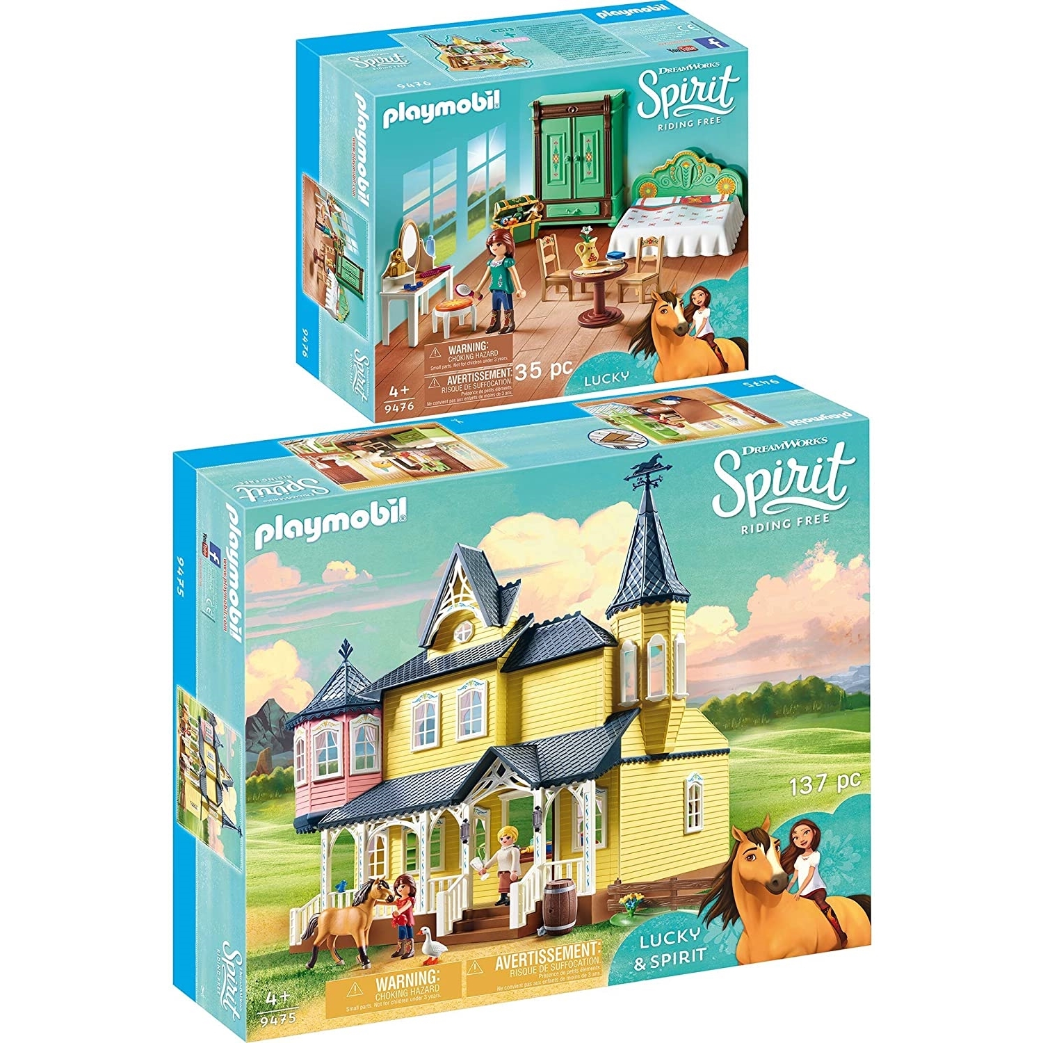 Playmobil 9475 9476 Spirit 2er Set Luckys Zuhause Schlafzimmer 